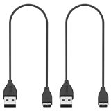 Henoda Black Replacement USB Charger Cable for Fitbit Charge HR Band Wireless (2PS)