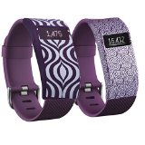 Band Cover for Fitbit Charge/Fitbit Charge HR-Slim Designer Sleeve replacement hr fitbit bands cover (purple lotus&purple cloud)