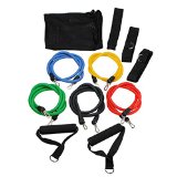 OUTERDO Resistance Bands Set ,PC Latex Resistance Bands Exercise Set for Yoga Workout Fitness With Door Anchor, Ankle Strap,Foam handles,Travel Pouch