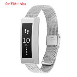Fitbit Alta Bands, TreasureMax Stainless Steel Housing Case with Mesh Adjustable Milanese Wrist Band for Fitbit Alta/ Fitbit Alta Band/ Fitbit Alta Accessories/ Fitbit Alta Metal Band (No Tracker)