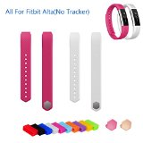 Fitbit Alta Bands, TreasureMax Fitbit Alta Accessories Replacement Sports Wristbands with Customize Metal Clasps and Secure Silicon Fastener Rings for Fitbit Alta/ Fitbit Alta Band (No Tracker)