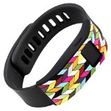 French Bull – Fitbit Charge/Fitbit Charge HR Slim Designer Sleeve – Band Cover (Black Ziggy)