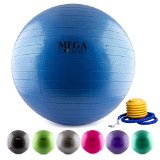 MEGALOVEMART® Blue Anti-Burst Exercise Balance Stability Fitness Yoga Ball w/ Pump – 55cm