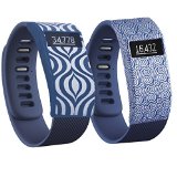 Band Cover for Fitbit Charge/Fitbit Charge HR-Slim Designer Sleeve (blue lotus&blue cloud)