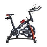 Pinty Pro Stationary Upright Exercise Bike Indoor Cycling Cardio Trainer with LCD Monitor & Water Bottle (Black)