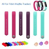 Fitbit Alta Bands, TreasureMax Fitbit Alta Accessories Replacement Sports Wristbands with Customize Metal Clasps and Secure Silicon Fastener Rings for Fitbit Alta/ Fitbit Alta Band (No Tracker)