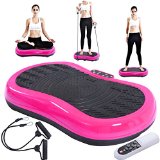 Tangkula Ultrathin Mini Crazy Fit Vibration Platform Massage Machine Fitness Gym (Pink)