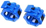 Quick Release Pair of Locking 2″ Olympic Size Barbell Clamp Collar Great for Pro Crossfit Training by Clout Fitness (Blue) 2-pack)