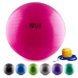 MEGALOVEMART® Pink Anti-Burst Exercise Balance Stability Fitness Yoga Ball w/ Pump – 75cm