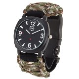 SharpSurvival Paracord Survival Gear with Fire Starter, Whistle and Compass, Camo