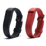 Vetoo Replacement Bands for Fitbit Flex,Fashion Silicone Bracelet Wristband Accessory,Pack of 2,Black+Red