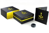 Anchor Silicone Wedding Ring for Men with Exclusive Gift Box – Award-Winning Safe and Versatile Wedding Bands Designed for Your Active Lifestyle (Charcoal Grey, XL)