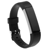 Henoda Silicone Replacement Sport Band for Fitbit Alta Smart Watch (Black)