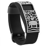 Henoda Band Cover for Fitbit Charge/Fitbit Charge HR Slim Designer Sleeve Protector Accessories (Black Elephant)