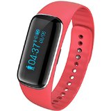 ONSON Smart Fitness Tracker,Wireless Sleep Heart Rate Monitor Activity Tracker Wristband Sport Bracelet Watch for Iphone Android(Red)