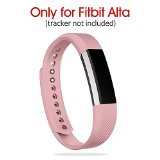 Fitbit Alta Accessories Band Small, UMTele Classic Silicone Wristband Sport Strap Replacement Band For Fitbit Alta Fitness Tracker Pink