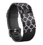 Moretek Cover cases for Fitbit Charge/Fitbit Charge HR Slim Designer Sleeve Protector accessories (Black Square)