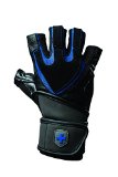 Harbinger Training Grip WristWrap Tech Gel-Padded Leather Palm Weightlifting Gloves, Pair, Large