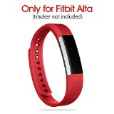 Fitbit Alta Accessories Band Small, UMTele Classic Silicone Wristband Sport Strap Replacement Band For Fitbit Alta Fitness Tracker Orange Red