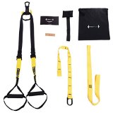 FITMYFAVO Military Grade Suspension Straps Total Body Workout Trainer Pro Kit (3 Colors) (Yellow)