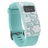 Henoda Band Cover for Fitbit Charge/Fitbit Charge HR Slim Designer Sleeve Protector Accessories (Teal Petunia)