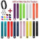 Mysuntown Fitbit Alta Replacement Accessory Classic Band with Silicone Fasteners Metal Clasp(Mixed-Color3 L)