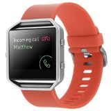 Fitbit Blaze Silicone Band,Classic, Tangerine , Small, Henoda High Quality Silicone Bands Bracelet for Fitbit Blaze Smart Fitness Watch