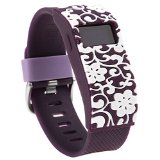 Henoda Band Cover for Fitbit Charge/Fitbit Charge HR Slim Designer Sleeve Protector Accessories (Plum Petunia)