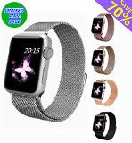 Apple Watch Band 38mm, top4cus Milanese Loop Stainless Steel Bracelet Strap Replacement Wrist iWatch Band with Magnet Lock for 38mm Watch (38mm Silver)