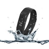007plus T5 Bluetooth Smart Bracelet with Pedometer Sleep Tracker for IOS and Android Phones (Black)