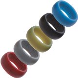 Silicone Wedding Rings Wedding Band 5 Pack – For Active Lifestyles, Gym & Outdoor Enthusiasts, High Quality Mens Silicone Wedding Band – Safe, Hypoallergenic, Silicone Ring Mens, Won’t Pinch Skin!