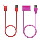 Fitbit Alta Charger, Eityilla 1ft USB Charger Replacement Charging Charger Cable Cord for Fitbit Alta (2-Pack Red & Purple)