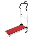 Cnlinkco 500W Home Office Folding Electric Manual Treadmill Portable Running Machine Red