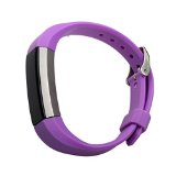 bayite Accessory Silicone Watch Bands with Watch Buckle for Fitbit Alta Light Purple, 5.5 – 7.8 inches
