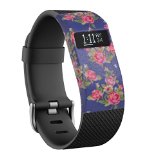 Moretek Band Cover for Fitbit Charge/Fitbit Charge HR Slim Designer Sleeve Protector accessories (Dark Rose)