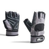 Weight Lifting Gloves by KRsport， Adjustable Wrist Support. Full Palm Protection & Extra Grip.Best for Gym Workout, Crossfit, Weightlifting, Fitness & Cross Training.(Medium)