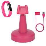 Fitbit Alta Replacement Charger Eityilla Charging Holder Stand Dock Station and 3.3ft USB Charging Cable Cord (Stand Rose + 3.3ft) … (Rose)