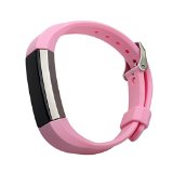 bayite Accessory Silicone Watch Bands with Watch Buckle for Fitbit Alta Light Pink, 5.5 – 7.8 inches