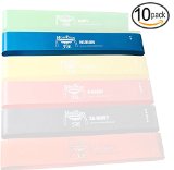 NeeBooFit Resistance Loop Band Set – Best Fitness Exercise Bands for Working Out or Physical Therapy – 12×2 Inches (10-pack Blue/Medium)