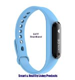 E-FIT 2016 Smart band, Heart Rate Monitor, Step Tracker, Pedometer Smart Bracelet Fitness Wearable Activity Tracker/ Waterproof Bluetooth Health Fitness Band for iPhone & Android phones (Blue)