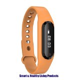 E-FIT 2016 Smart band, Heart Rate Monitor, Step Tracker, Pedometer Smart Bracelet Fitness Wearable Activity Tracker/ Waterproof Bluetooth Health Fitness Band for iPhone & Android phones (Orange)
