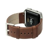 bayite Accessory 23mm Leather Bands for Fitbit Blaze Smart Watch Chocolate Brown Large 6.3 – 8.1 inches