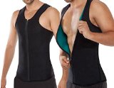 NonEcho Men’s Neoprene Sauna Suit Sweat Body Shaper Fitness Vest, Black, Medium