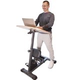 Titan Fitness Cycling Adjustable Standing Exercise Desk Sit Stand Up Wooden Top