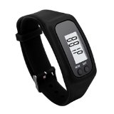 Handlife® LCD Pedometer Walking Run Step Distance Calorie Counter Watch Bracelet (Black)
