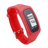 Handlife® LCD Pedometer Walking Run Step Distance Calorie Counter Watch Bracelet (Red)
