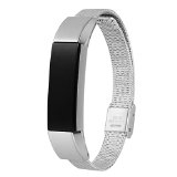 ACBEE Fitbit alta Band,Watch Buckle Design,Perfect Replacement Of Original Band.Fix the Alta Fall Off Problem (Stainless steel-Milanese)