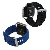 bayite Accessories Silicone Watch Bands for Fitbit Blaze Black and Blue, Small 5.5 – 6.7 inches Pack of 2