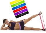Exercise Bands – Premium Set of 6 Fitness Resistance Loop Bands 12″x 2″ plus E-book Workout Manual