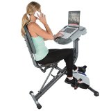 Exerpeutic WorkFit 1000 Desk Station Folding Exercise Bike with Pulse Measurement
